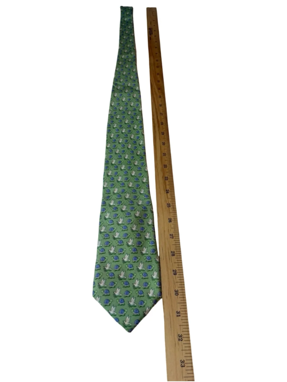 Vineyard Vines Martha’s Vineyard Turtle Dove Silk Tie Preppy Green